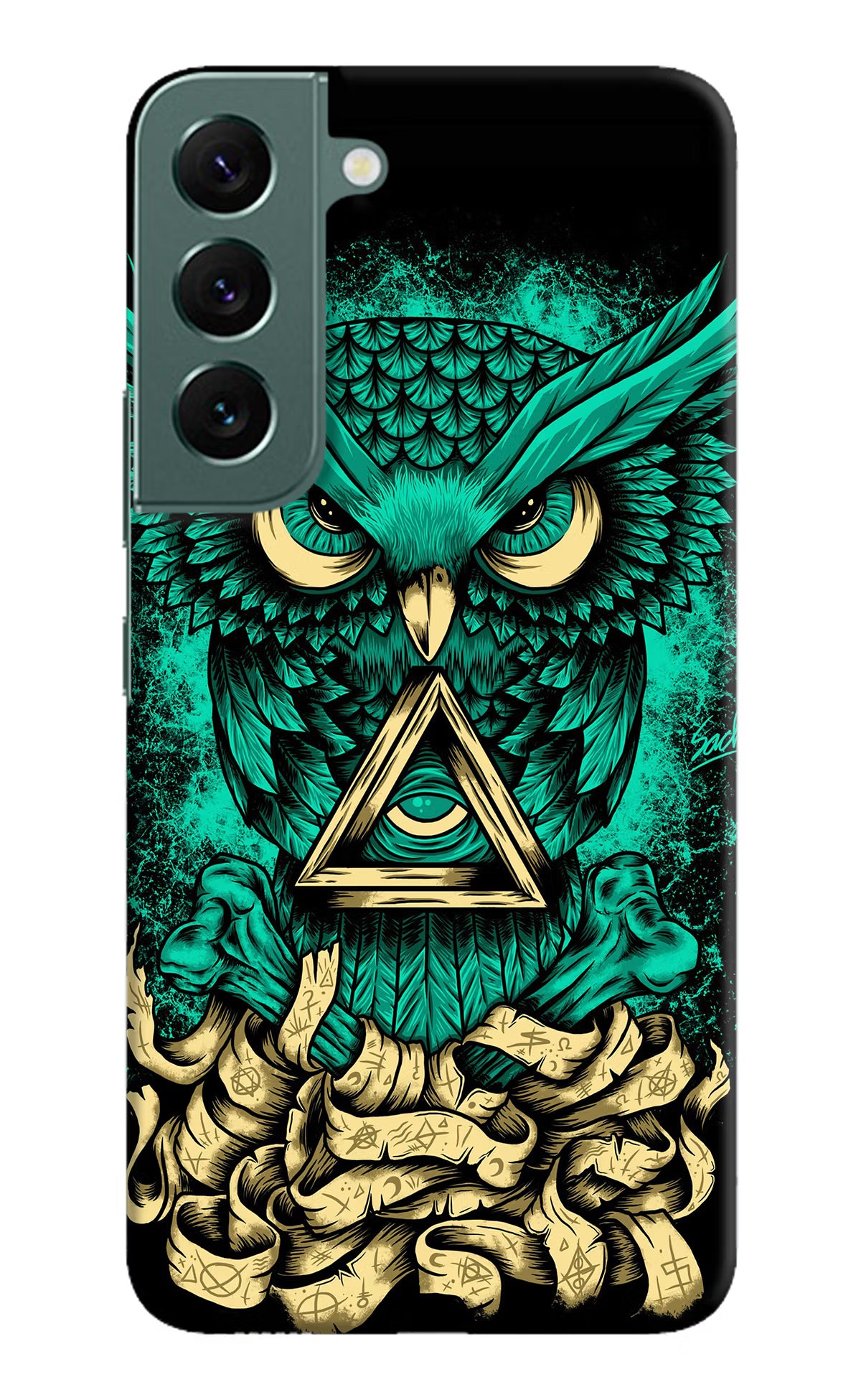 Green Owl Samsung S22 Hard Case Back Cover by Casekaro