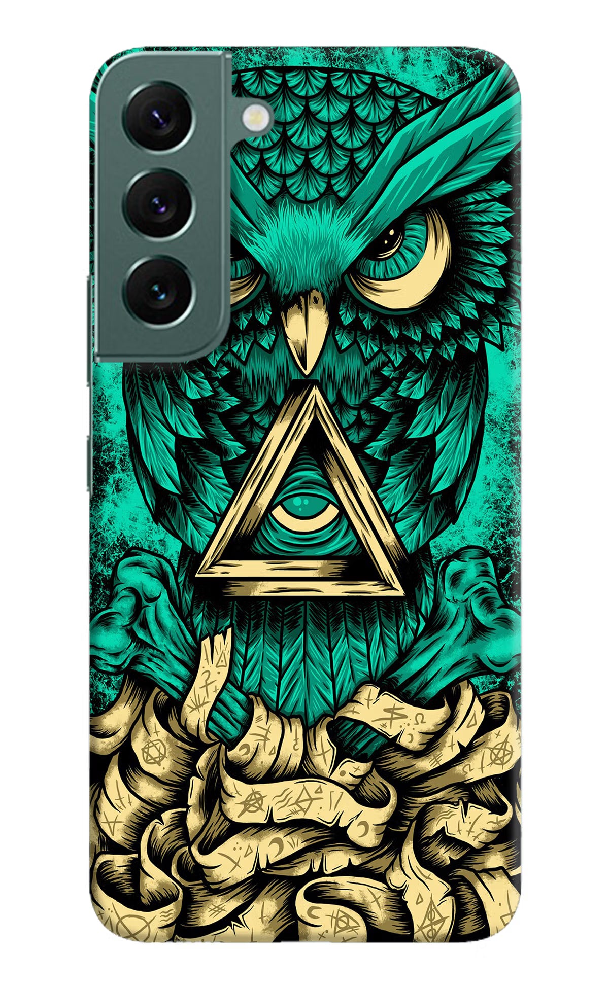 Green Owl Samsung S22 Hard Case Back Cover by Casekaro