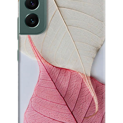 White Pink Leaf Samsung S22 Hard Case Back Cover by Casekaro