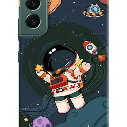 Cartoon Astronaut Samsung S22 Hard Case Back Cover by Casekaro