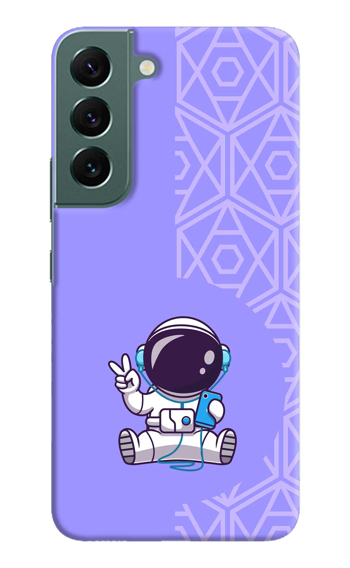 Cute Astronaut Chilling Samsung S22 Hard Case Back Cover by Casekaro