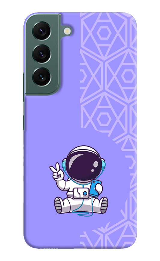 Cute Astronaut Chilling Samsung S22 Hard Case Back Cover by Casekaro