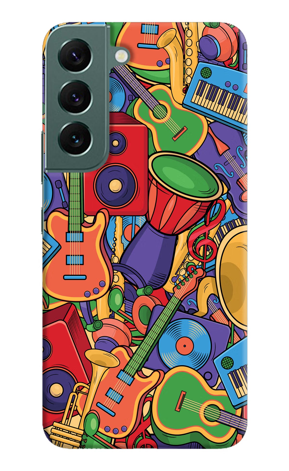 Music Instrument Doodle Samsung S22 Hard Case Back Cover by Casekaro