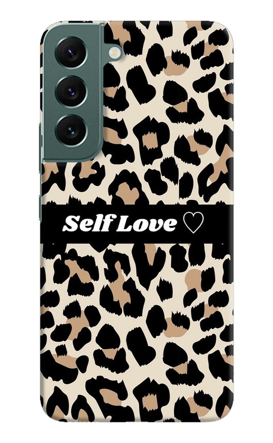 Leopard Print Self Love Samsung S22 Hard Case Back Cover by Casekaro