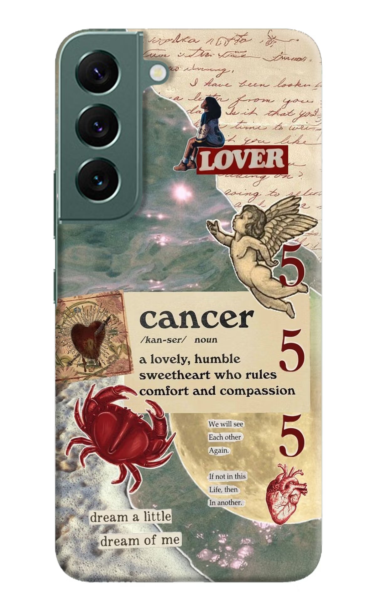 Cancer Zodiac Samsung S22 Hard Case Back Cover by Casekaro