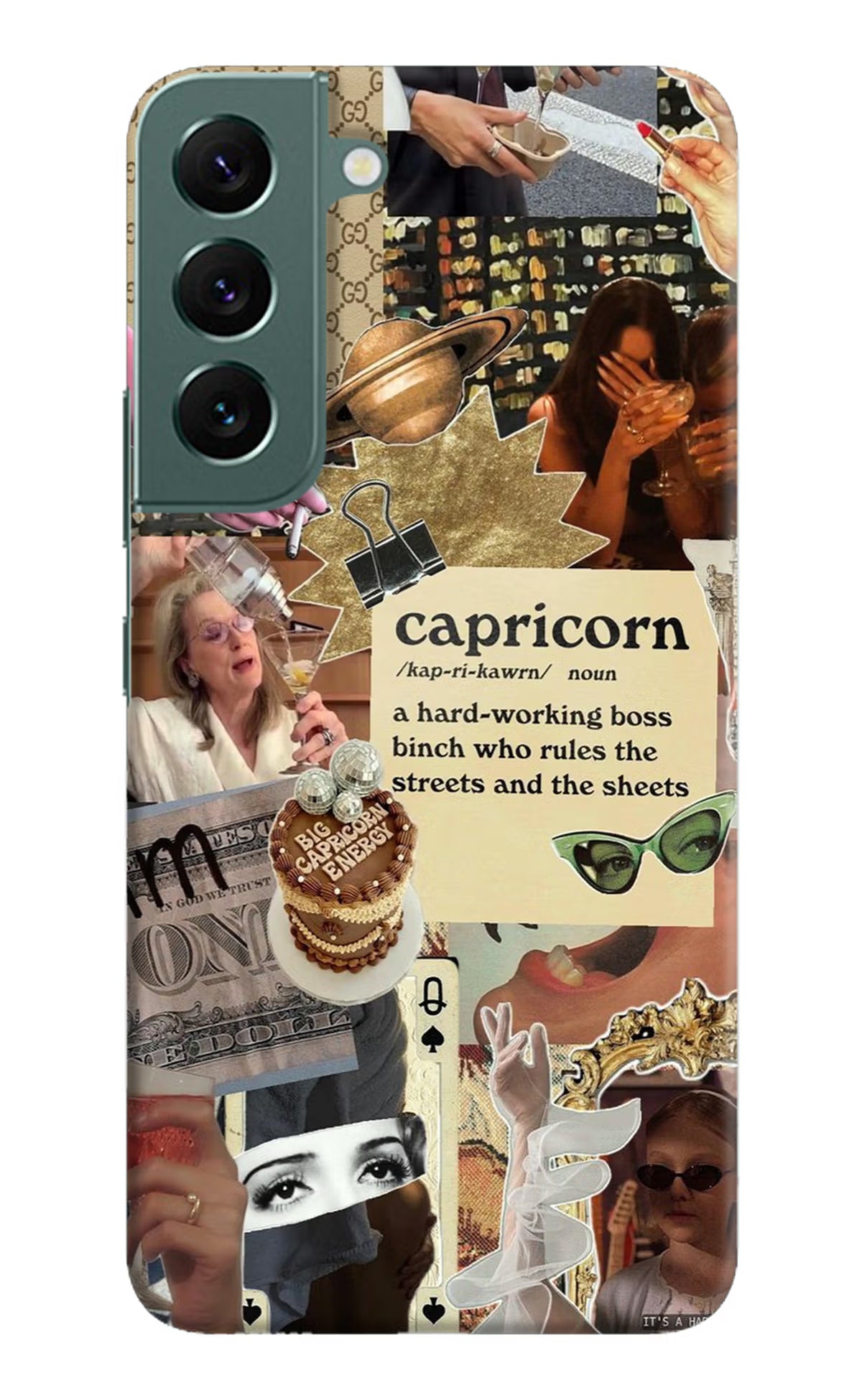 Capricorn Zodiac Samsung S22 Hard Case Back Cover by Casekaro