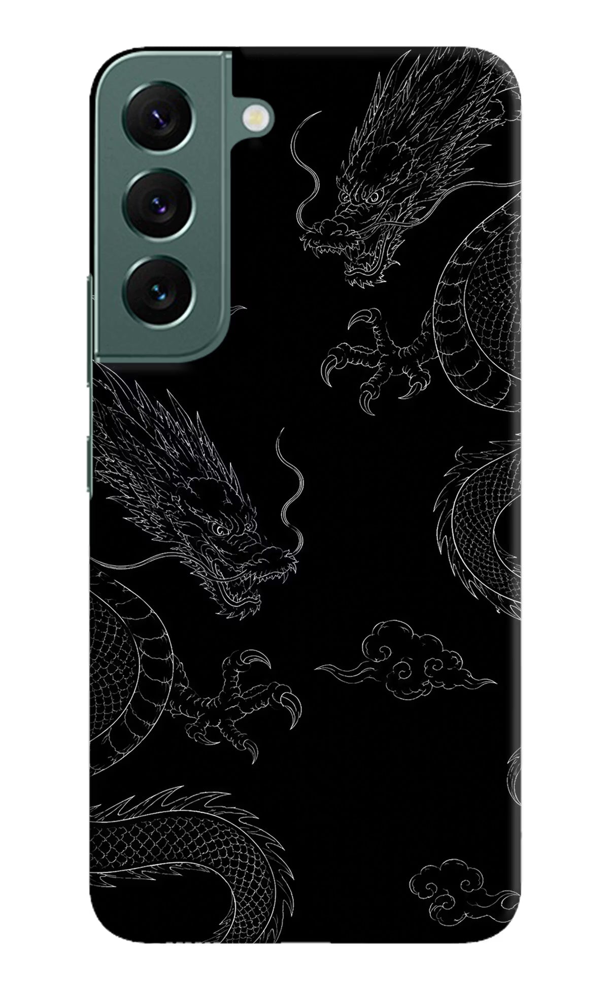 Twin Dragons Samsung S22 Hard Case Back Cover by Casekaro