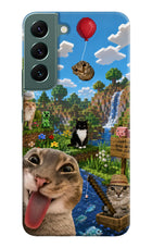 Minecraft Cat Chaos Samsung S22 Hard Case Back Cover by Casekaro