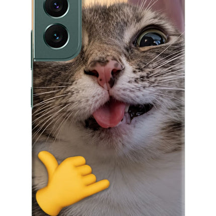 Silly Cat Call Samsung S22 Hard Case Back Cover by Casekaro