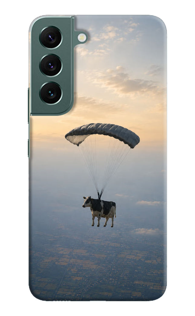 Skydiving Cow Samsung S22 Hard Case Back Cover by Casekaro