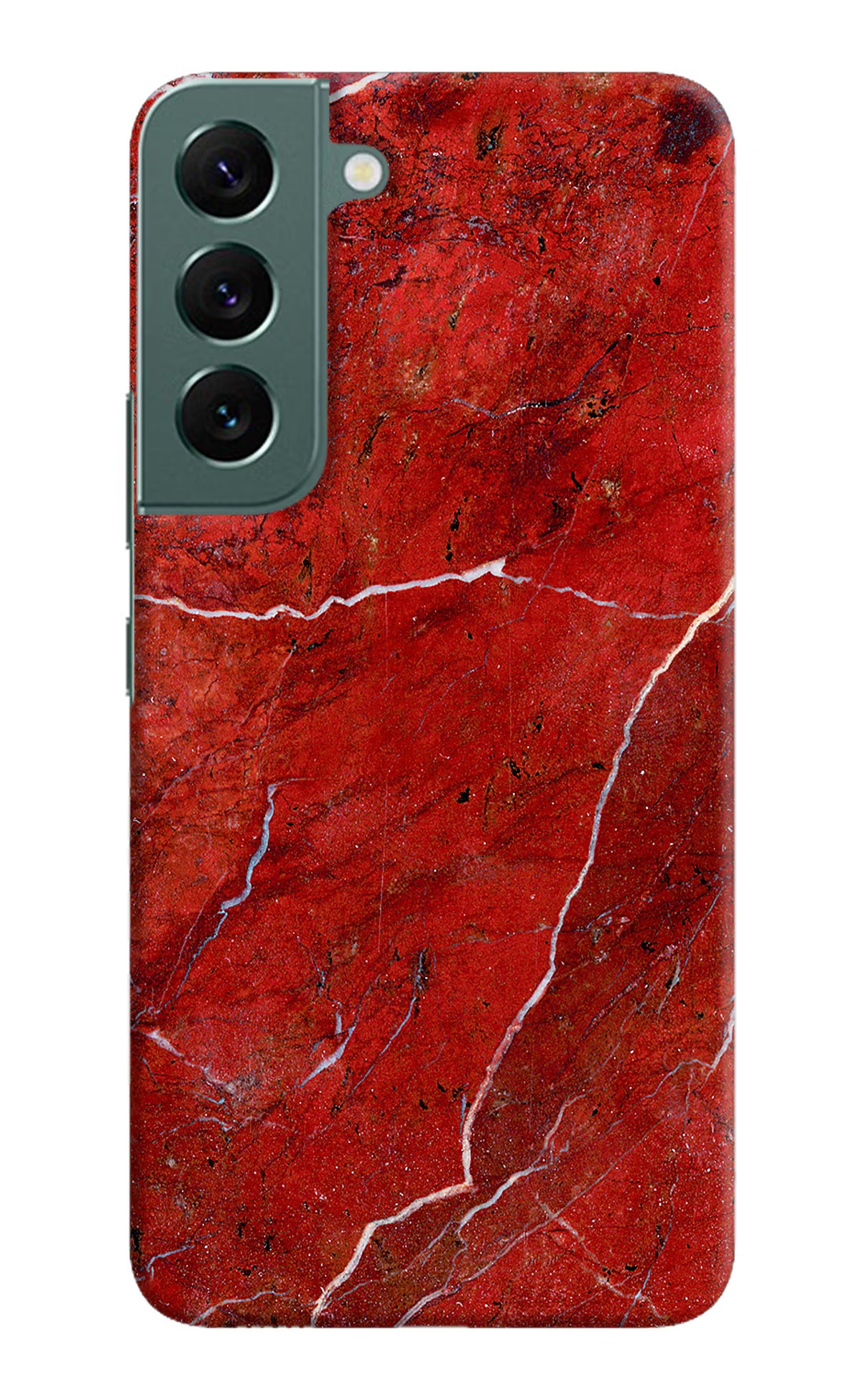 Red Marble Design Samsung S22 Plus Hard Case Back Cover by Casekaro