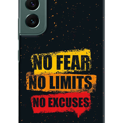 No Fear No Limits No Excuse Samsung S22 Plus Hard Case Back Cover by Casekaro