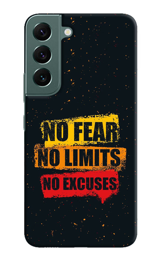 No Fear No Limits No Excuse Samsung S22 Plus Hard Case Back Cover by Casekaro