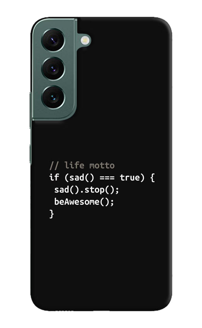 Life Motto Code Samsung S22 Plus Hard Case Back Cover by Casekaro