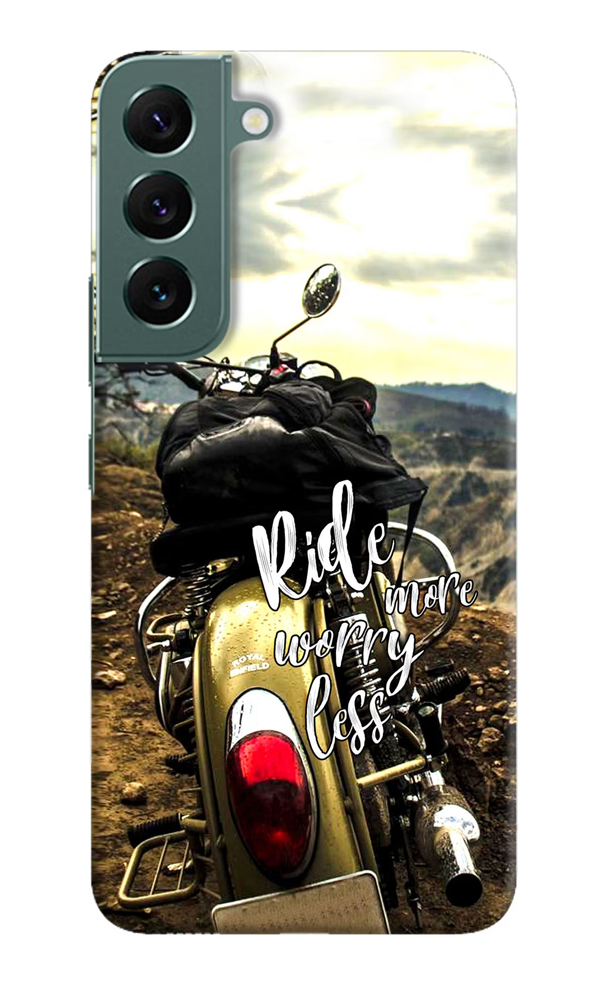 Ride More Worry Less Samsung S22 Plus Hard Case Back Cover by Casekaro
