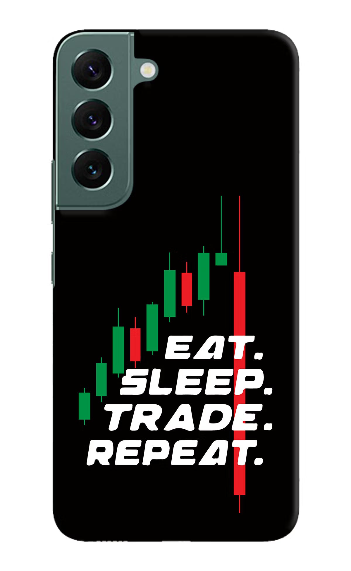 Eat Sleep Trade Repeat Samsung S22 Plus Hard Case Back Cover by Casekaro