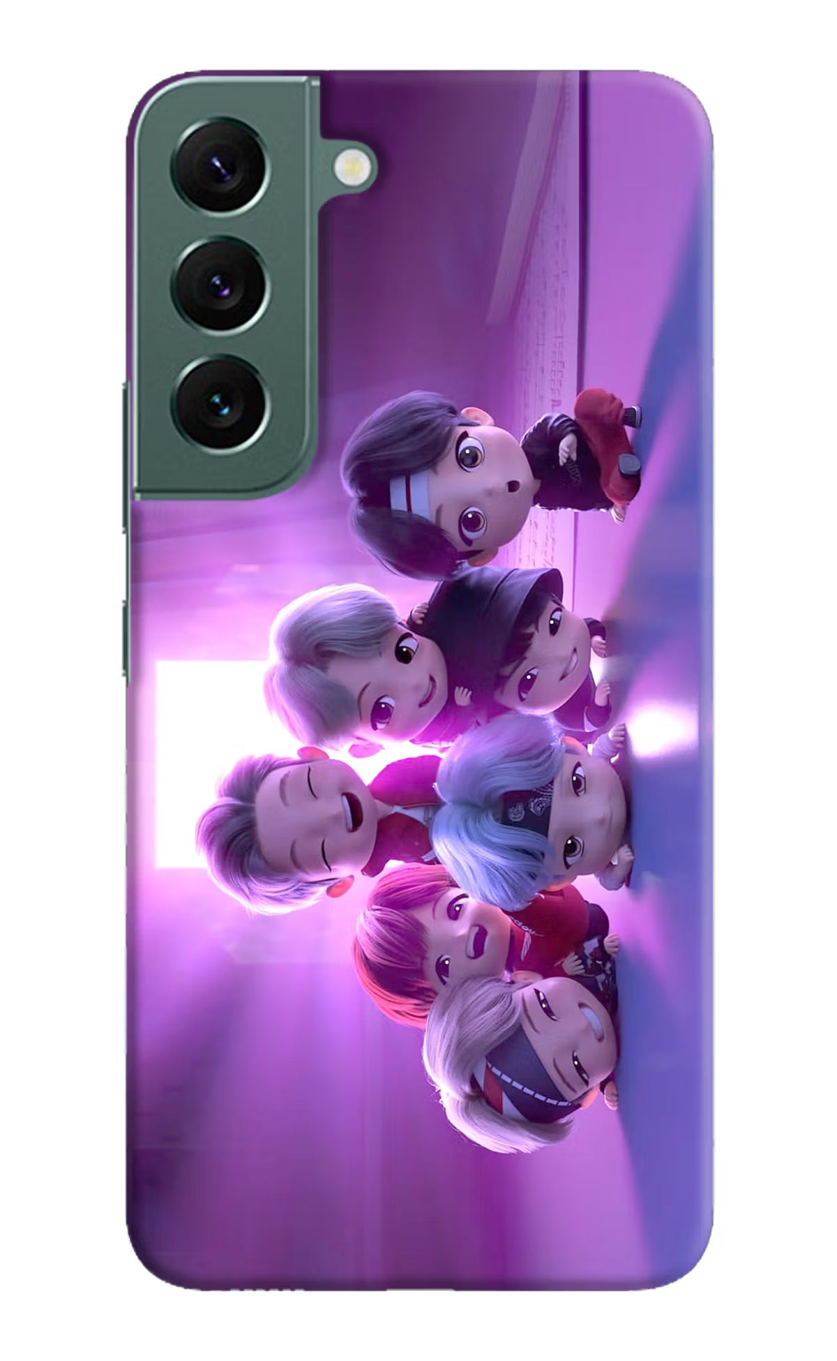BTS Chibi Samsung S22 Plus Hard Case Back Cover by Casekaro