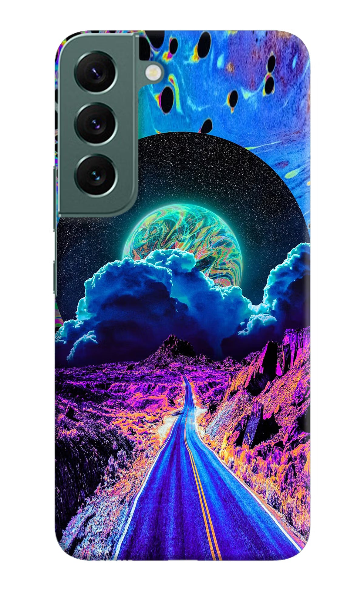 Psychedelic Painting Samsung S22 Plus Hard Case Back Cover by Casekaro