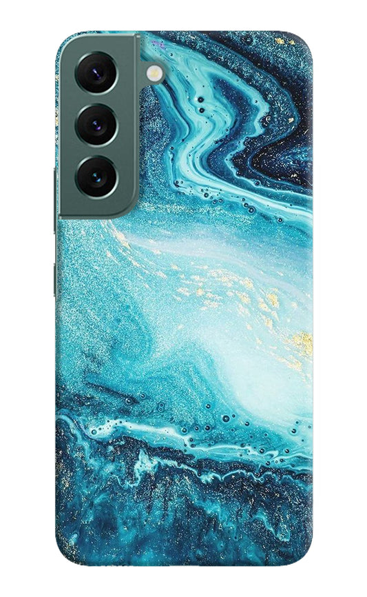 Blue Glitter Marble Samsung S22 Plus Hard Case Back Cover by Casekaro