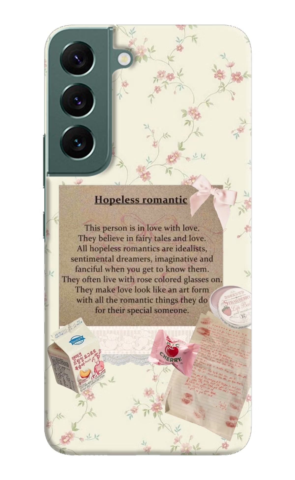 Hopeless Romantic Samsung S22 Plus Hard Case Back Cover by Casekaro