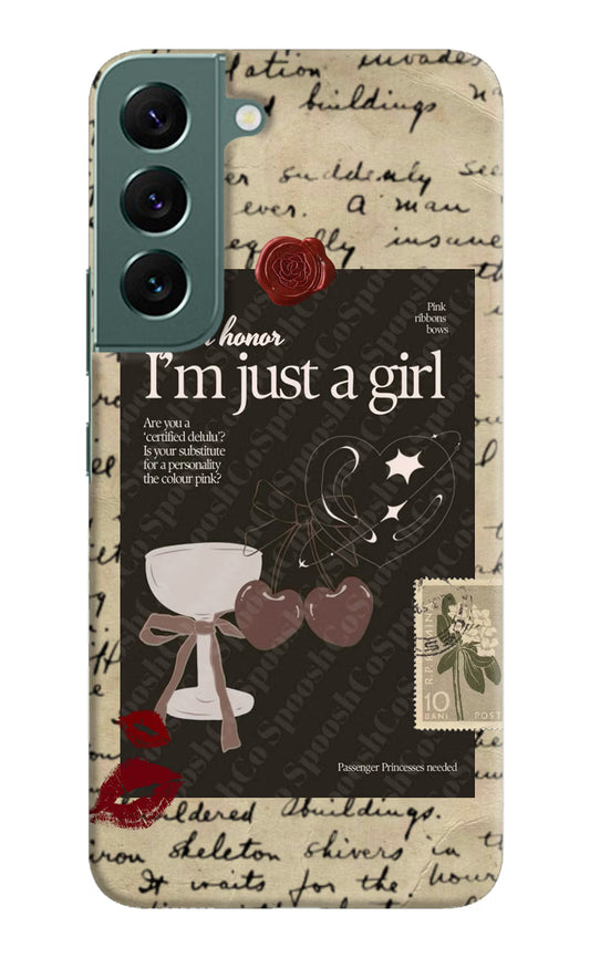 I am just a girl Samsung S22 Plus Hard Case Back Cover by Casekaro