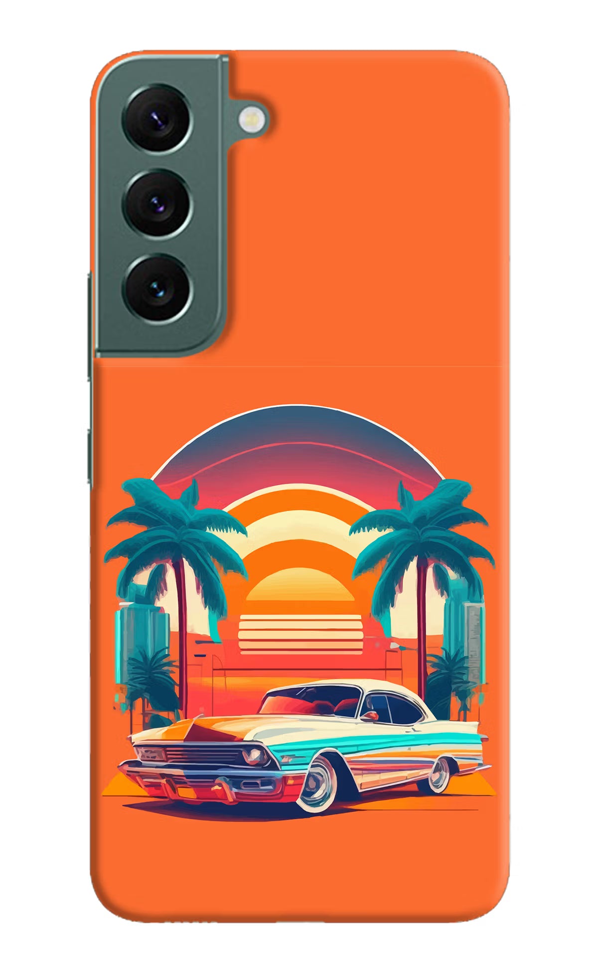 Palm Drive 80s Samsung S22 Plus Hard Case Back Cover by Casekaro