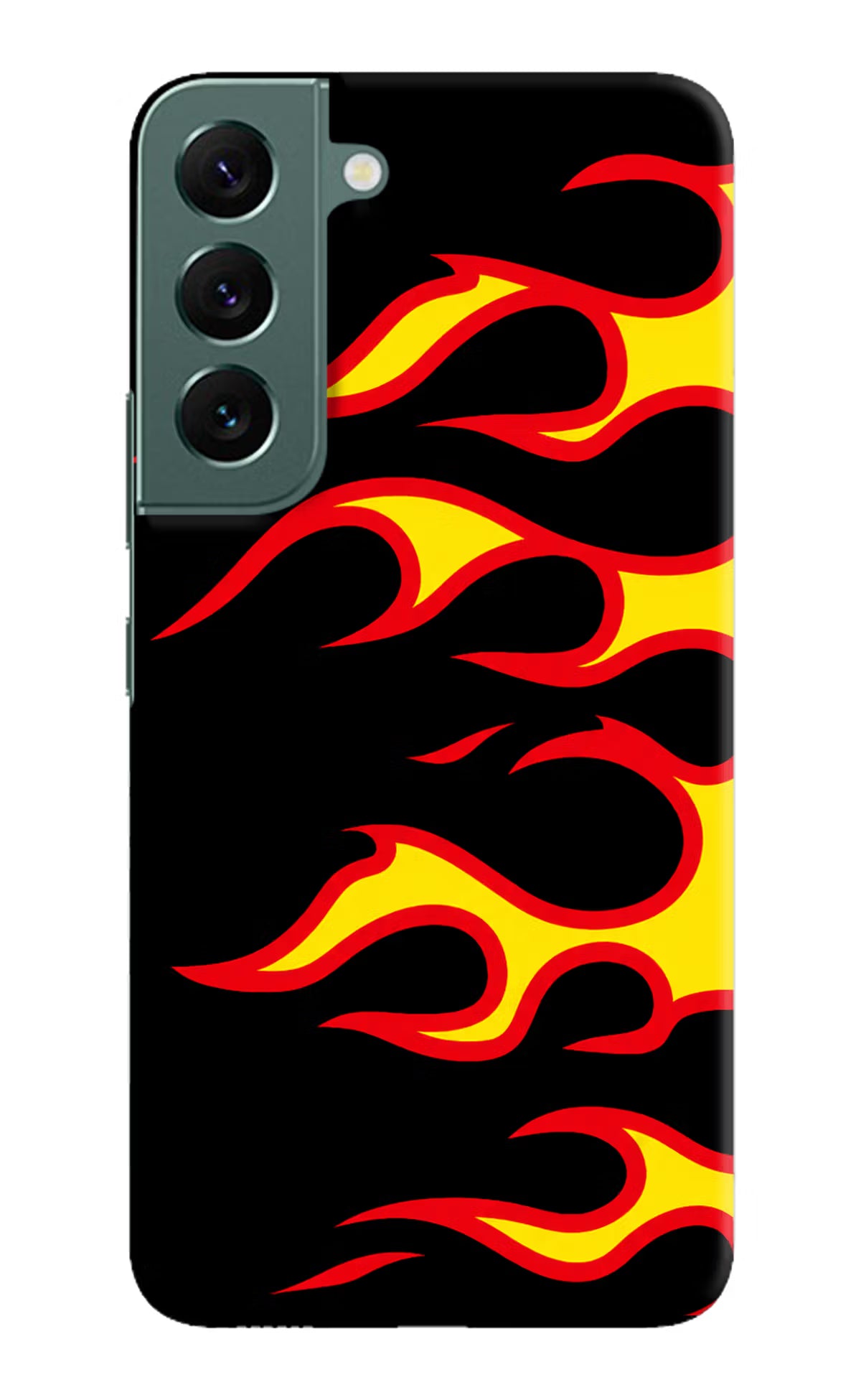 Side Sweep Flames Samsung S22 Plus Hard Case Back Cover by Casekaro