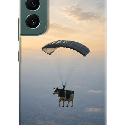 Skydiving Cow Samsung S22 Plus Hard Case Back Cover by Casekaro