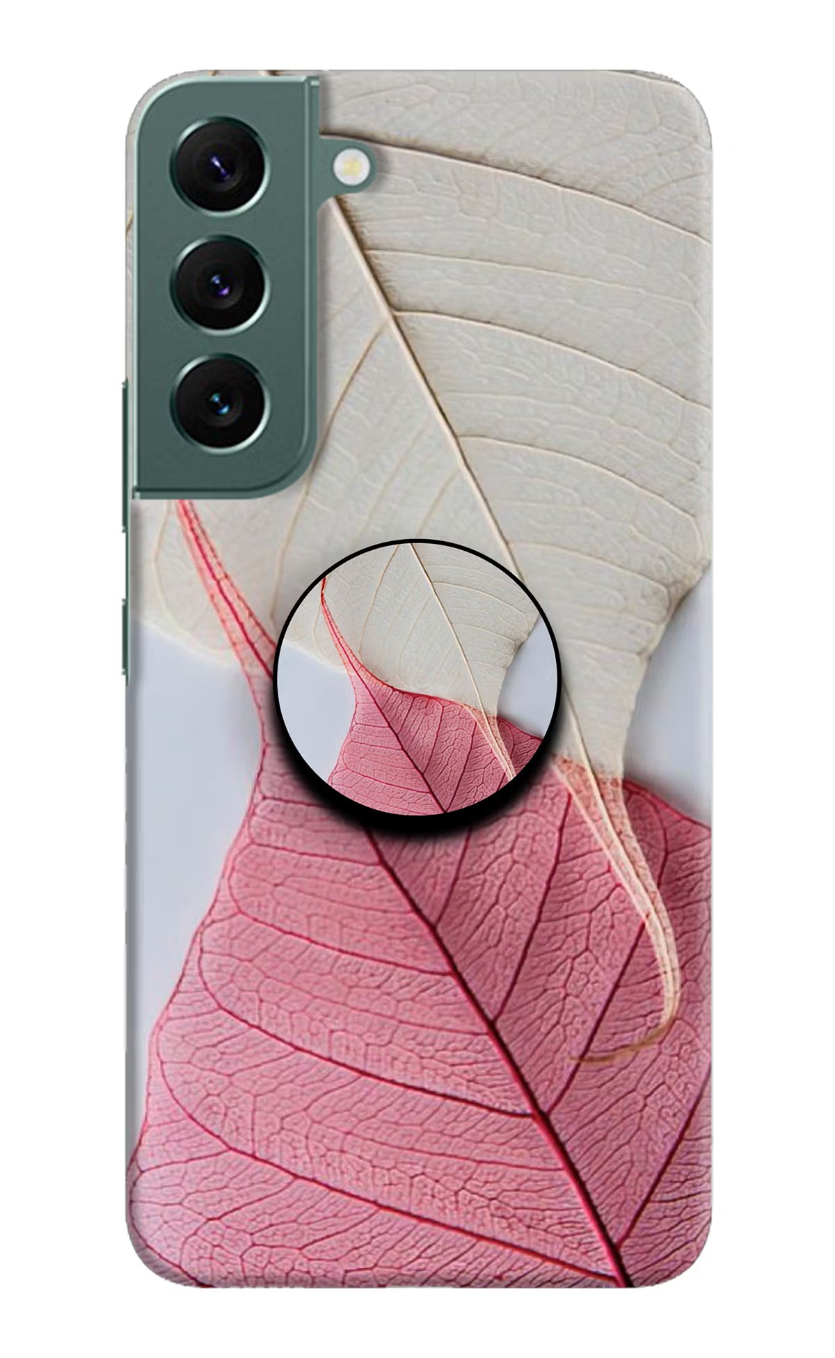 White Pink Leaf Samsung S22 Plus Pop Case by Casekaro