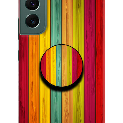 Multicolor Wooden Samsung S22 Plus Pop Case by Casekaro