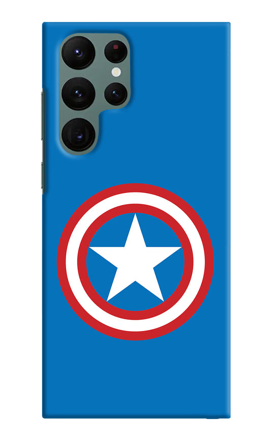 Captain America Logo Samsung S22 Ultra Hard Case Back Cover by Casekaro