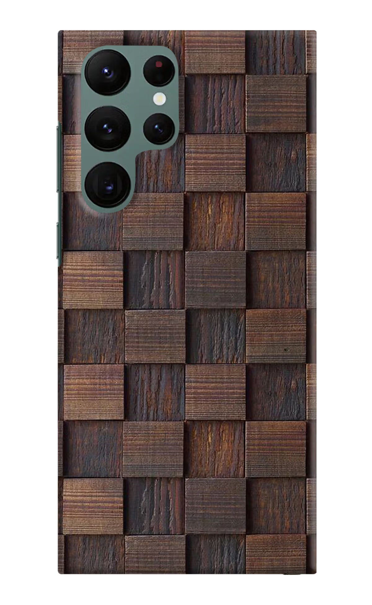 Wooden Cube Design Samsung S22 Ultra Hard Case Back Cover by Casekaro