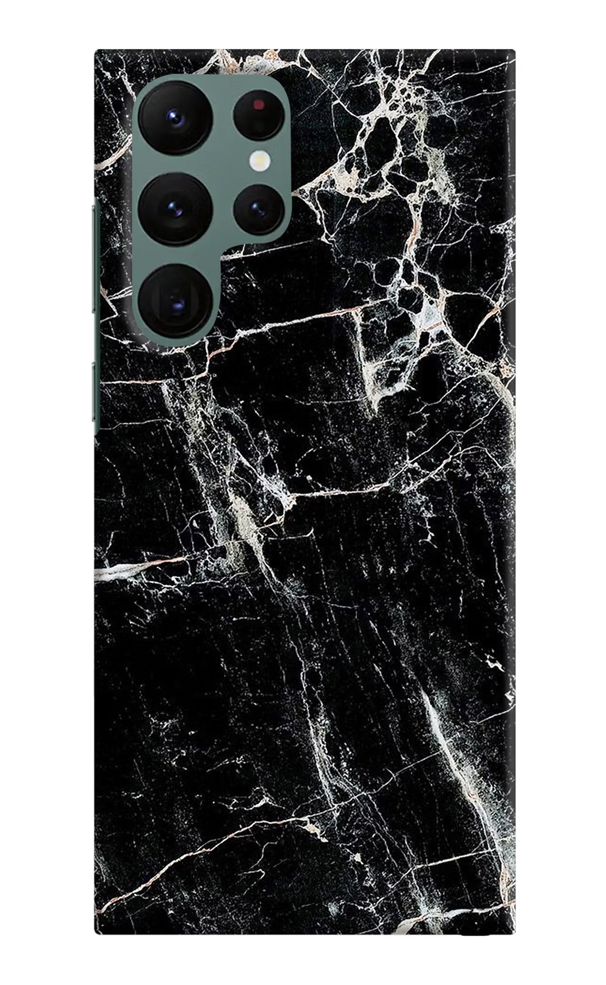 Black Marble Texture Samsung S22 Ultra Hard Case Back Cover by Casekaro