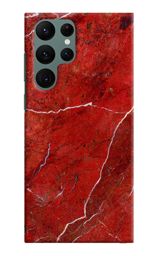 Red Marble Design Samsung S22 Ultra Hard Case Back Cover by Casekaro