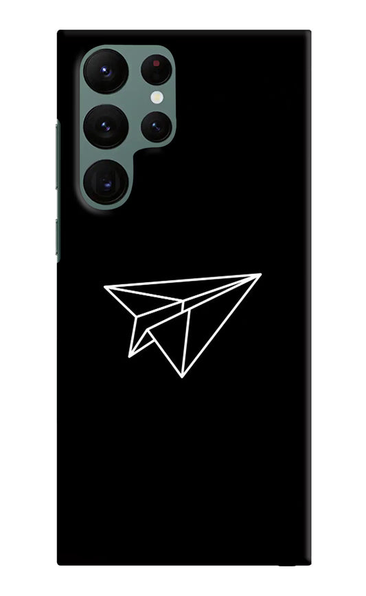 Paper Plane White Samsung S22 Ultra Hard Case Back Cover by Casekaro