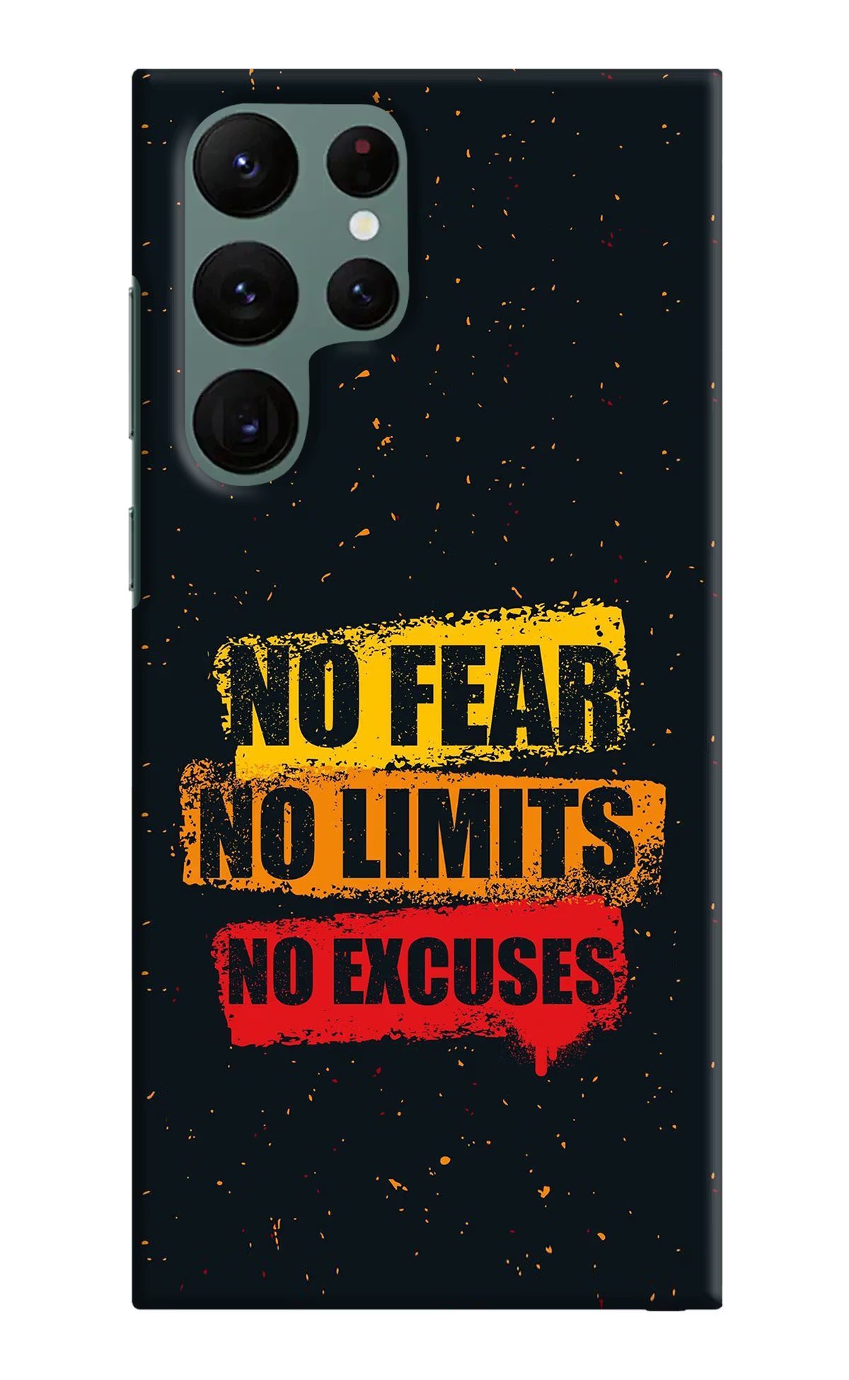 No Fear No Limits No Excuse Samsung S22 Ultra Hard Case Back Cover by Casekaro