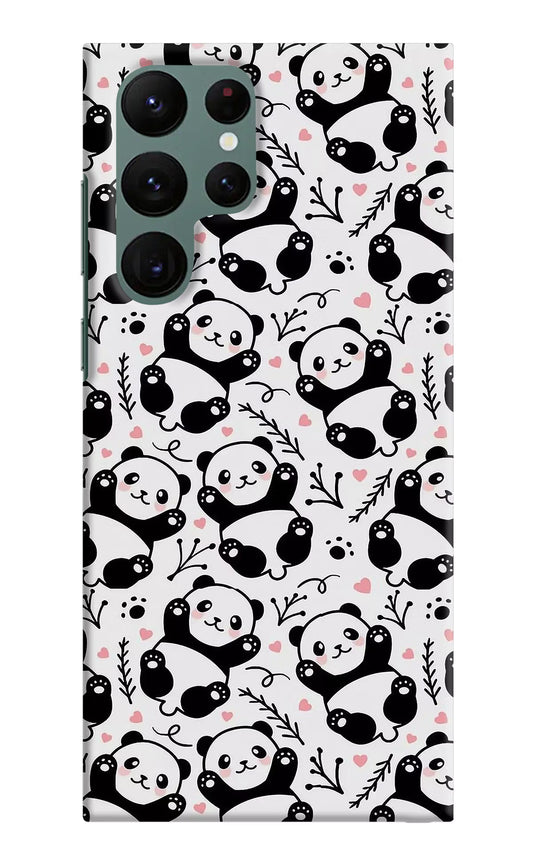 Cute Panda Samsung S22 Ultra Hard Case Back Cover by Casekaro