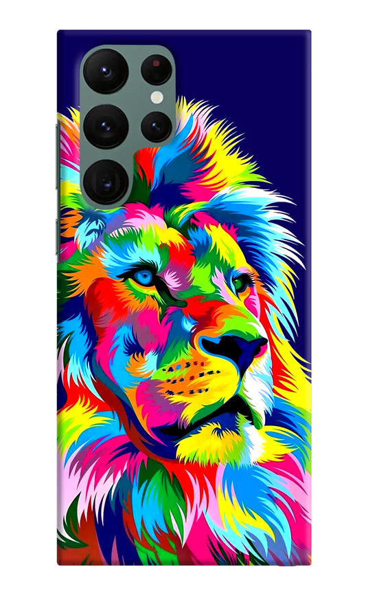 Vector Art Lion Samsung S22 Ultra Hard Case Back Cover by Casekaro