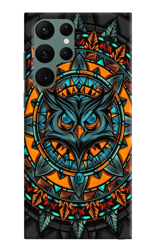 Angry Owl Art Samsung S22 Ultra Hard Case Back Cover by Casekaro