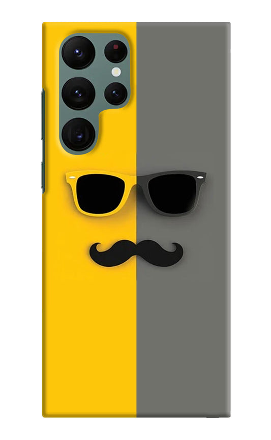 Sunglasses with Mustache Samsung S22 Ultra Hard Case Back Cover by Casekaro