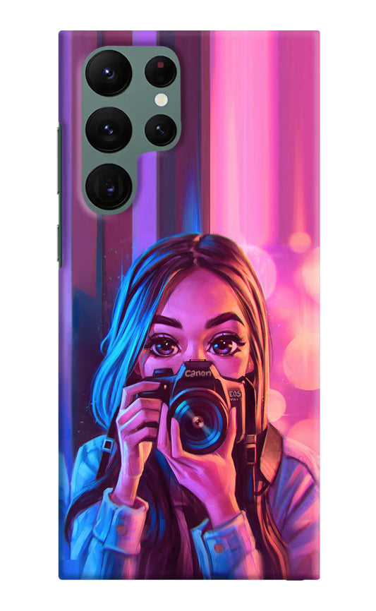 Girl Photographer Samsung S22 Ultra Hard Case Back Cover by Casekaro