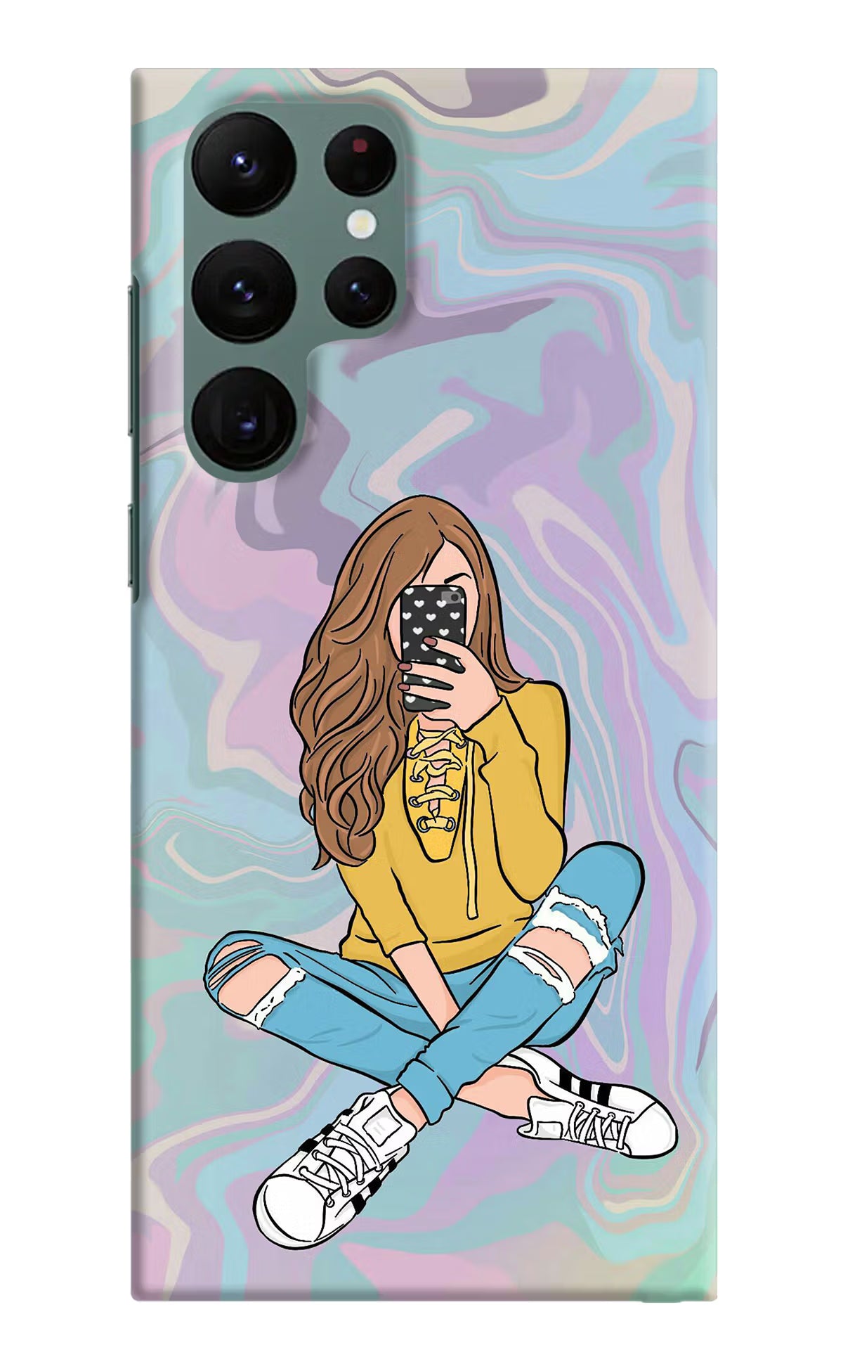 Selfie Girl Samsung S22 Ultra Hard Case Back Cover by Casekaro