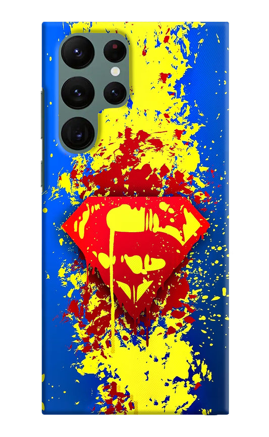 Superman logo Samsung S22 Ultra Hard Case Back Cover by Casekaro