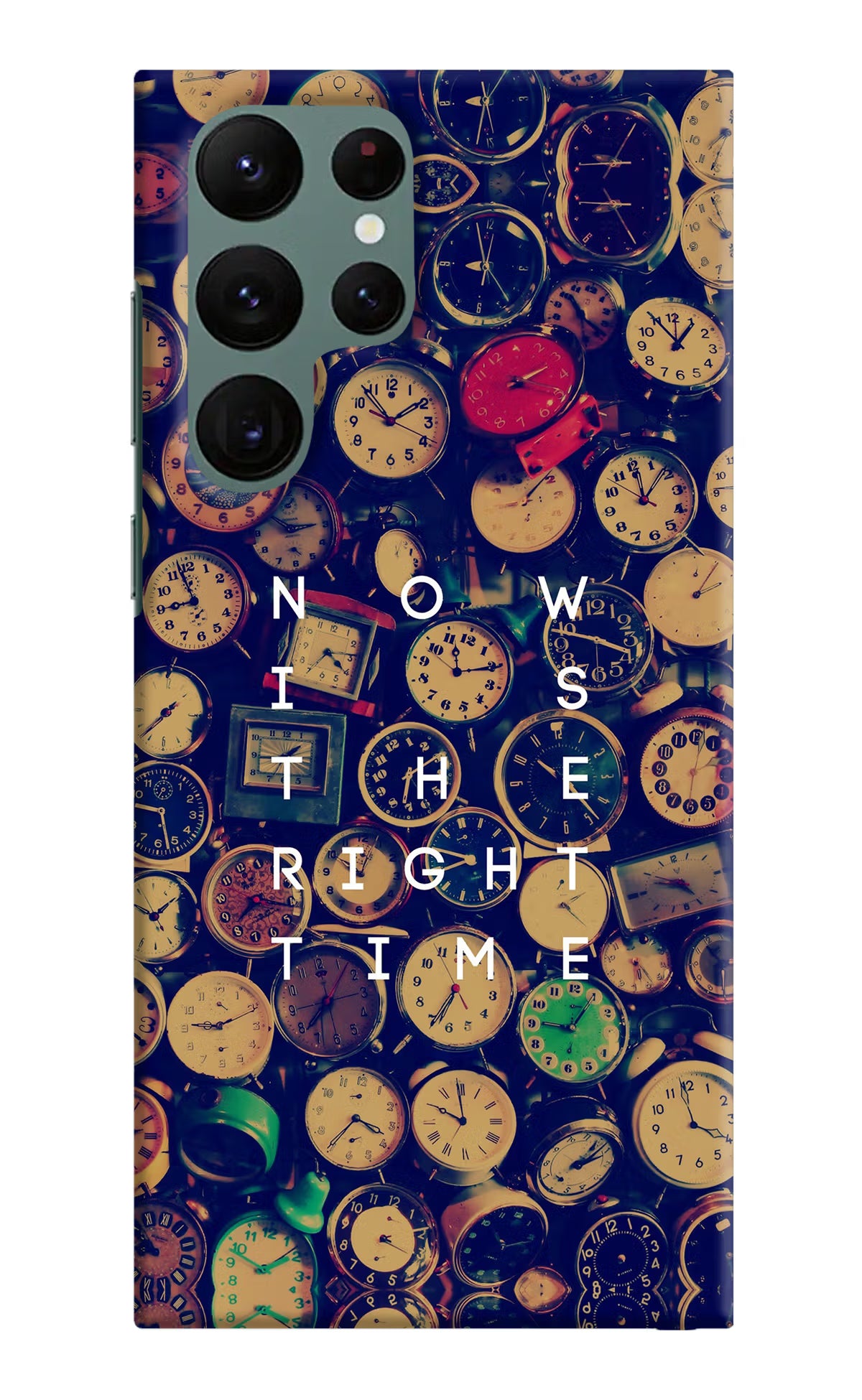 Now is the Right Time Quote Samsung S22 Ultra Hard Case Back Cover by Casekaro