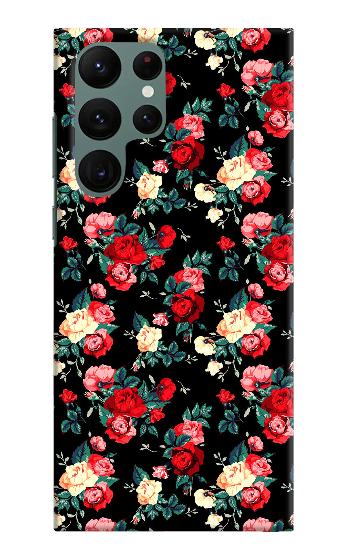 Rose Pattern Samsung S22 Ultra Hard Case Back Cover by Casekaro