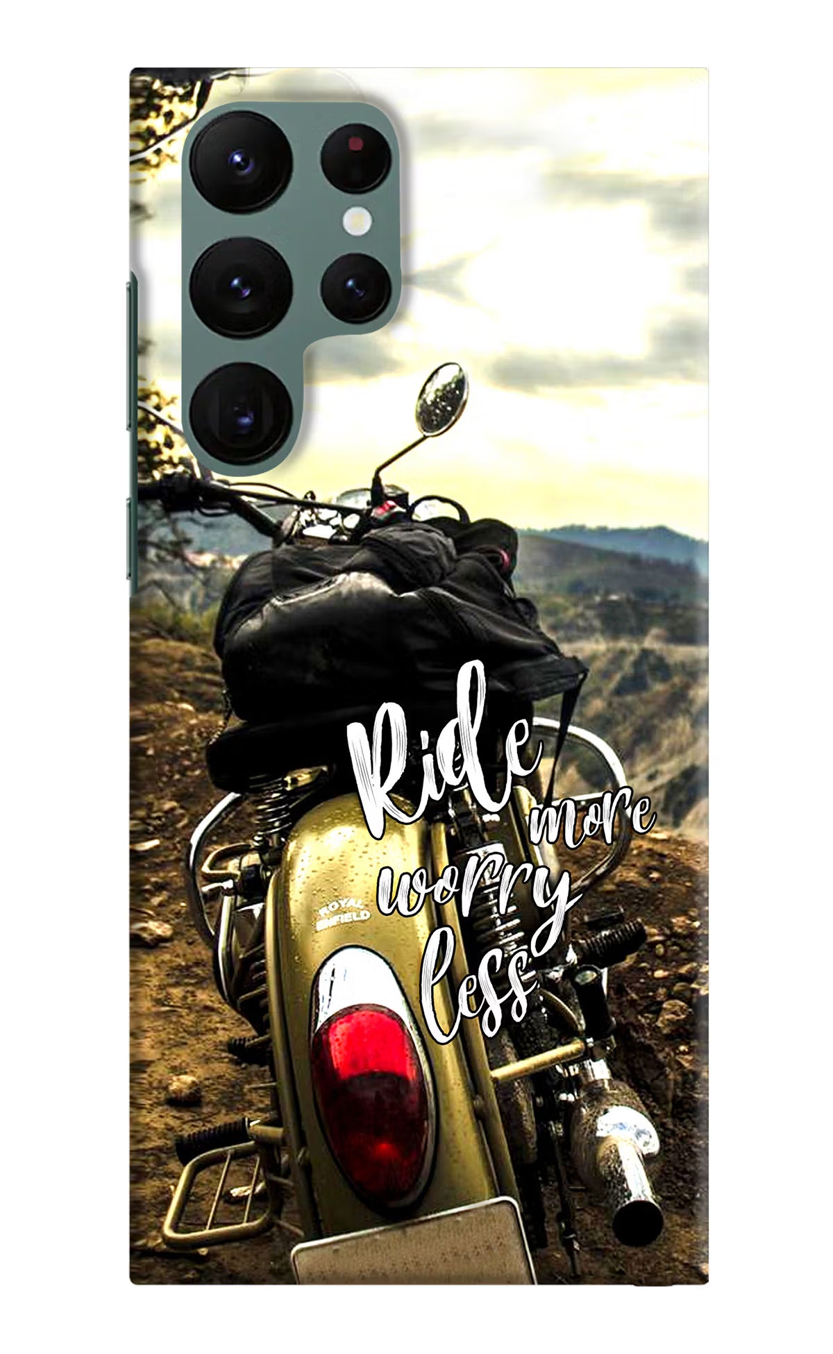 Ride More Worry Less Samsung S22 Ultra Hard Case Back Cover by Casekaro