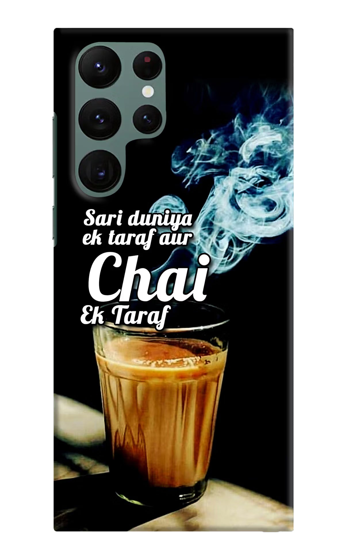 Chai Ek Taraf Quote Samsung S22 Ultra Hard Case Back Cover by Casekaro