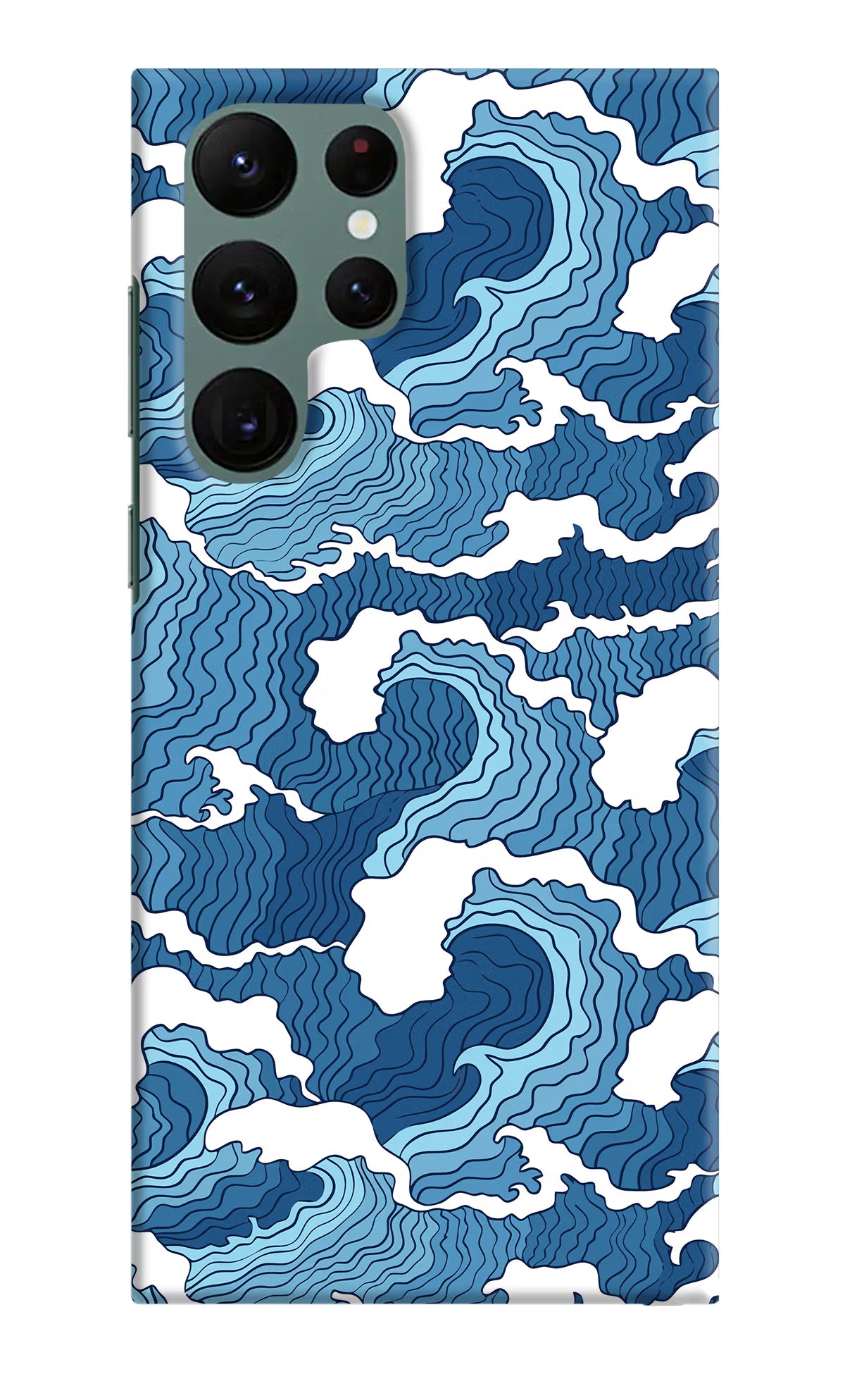 Blue Waves Samsung S22 Ultra Hard Case Back Cover by Casekaro