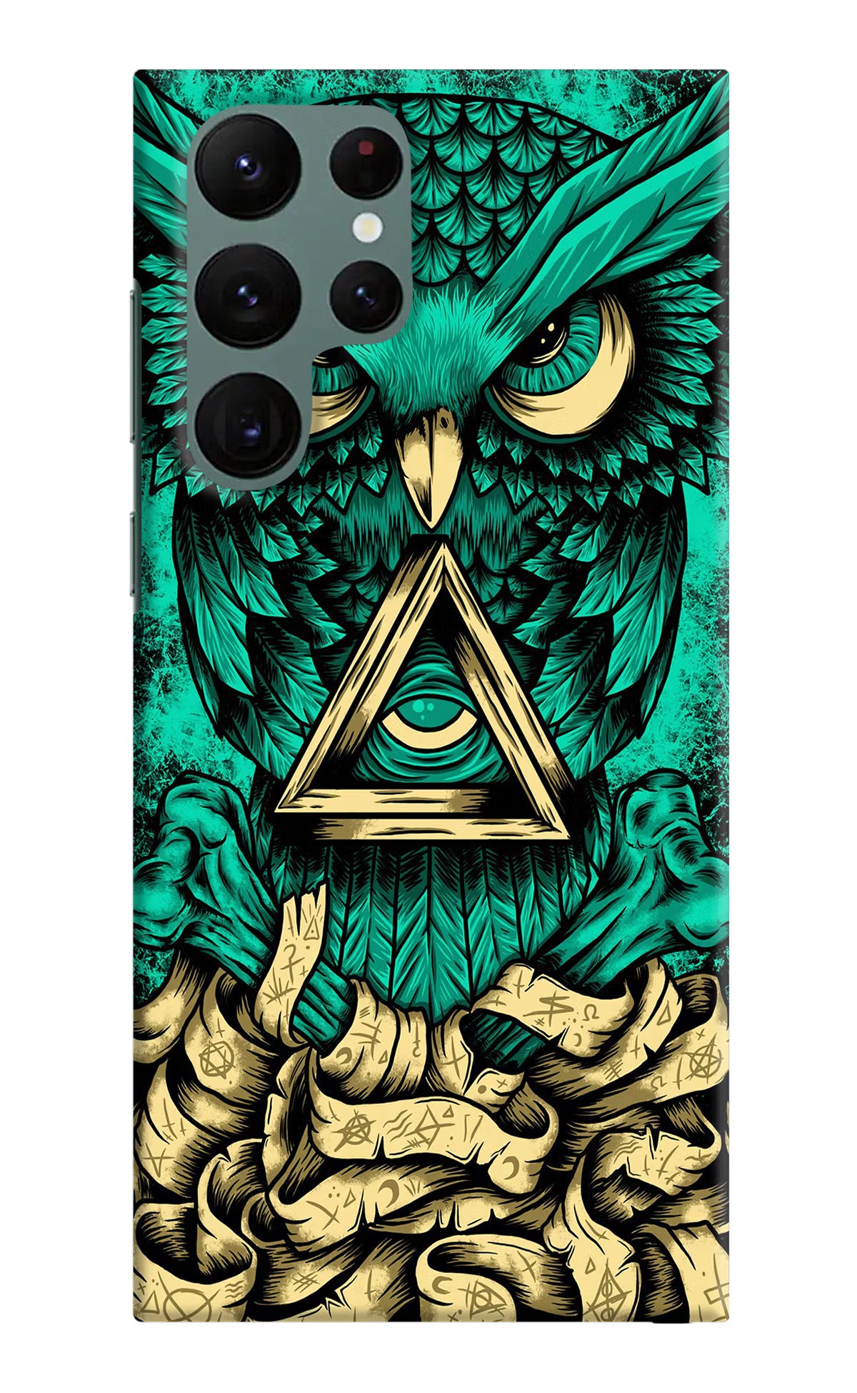 Green Owl Samsung S22 Ultra Hard Case Back Cover by Casekaro