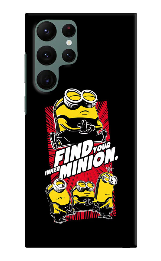 Find your inner Minion Samsung S22 Ultra Hard Case Back Cover by Casekaro